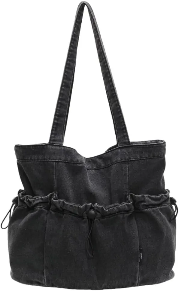 Womens Denim Hobo Bags Large Capacity Tote Purse Casual Shoulder Bags with Multiple Pockets