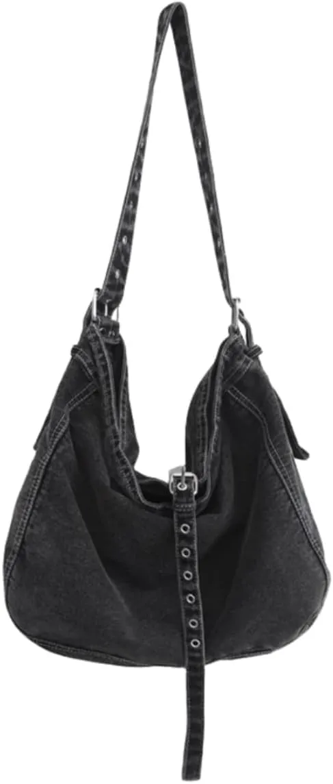 Womens Denim Shoulder Purses and Handbags, Casual Messenger Bag Tote Crossbody Purse Daily Hobo Bag