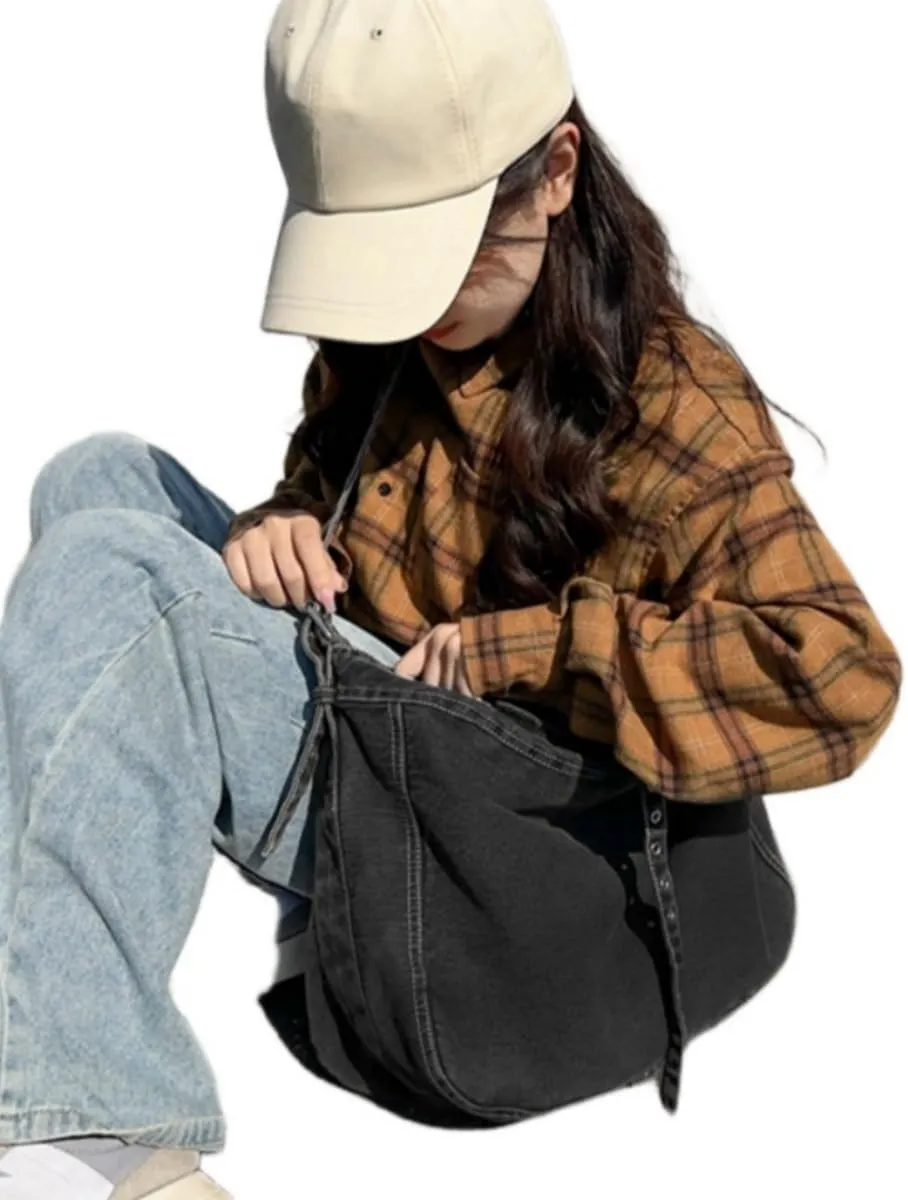 Womens Denim Shoulder Purses and Handbags, Casual Messenger Bag Tote Crossbody Purse Daily Hobo Bag