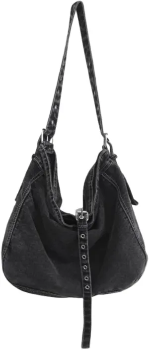 Womens Denim Shoulder Purses and Handbags, Casual Messenger Bag Tote Crossbody Purse Daily Hobo Bag