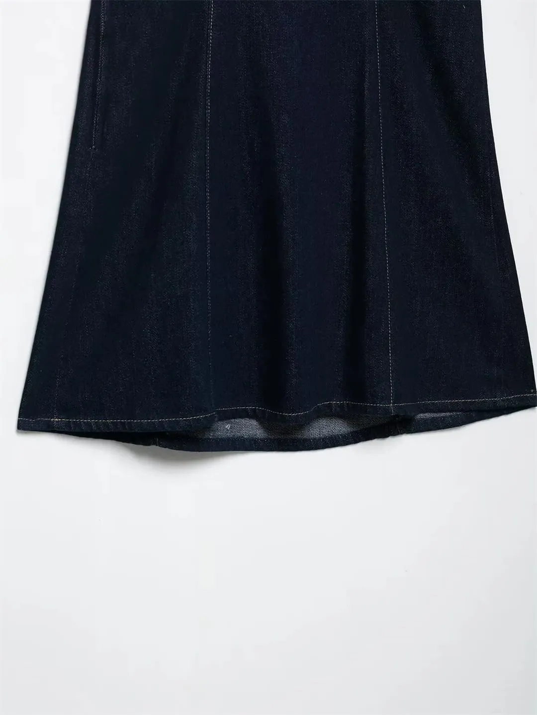 Women's Denim Slim Square Neck Wide Shoulder Strap Short Sleeveless Jeans Dress