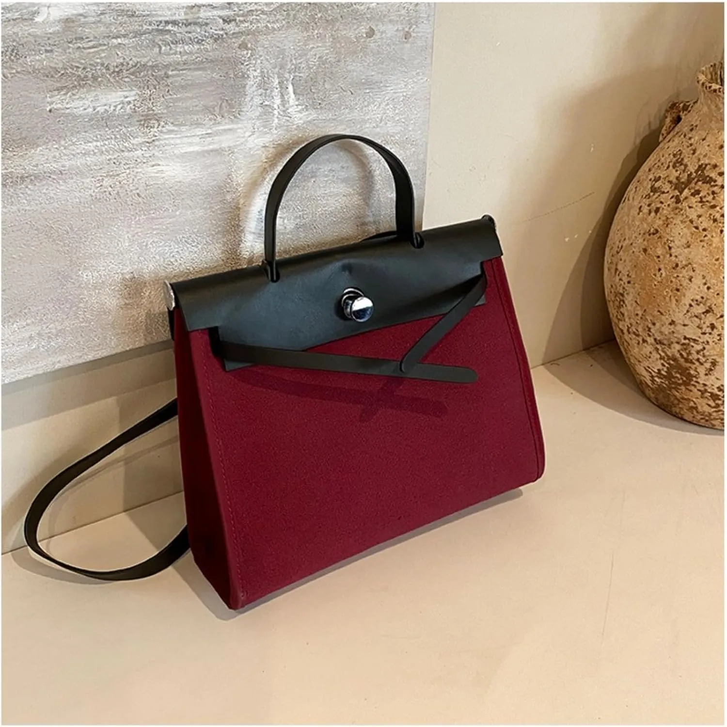 Women's Euro Canvas Tote Bag - 3-Way Adjustable (Crossbody/Shoulder/Hand) for Work & Retro, Spacious   Zip Pouch, 2025 Gift