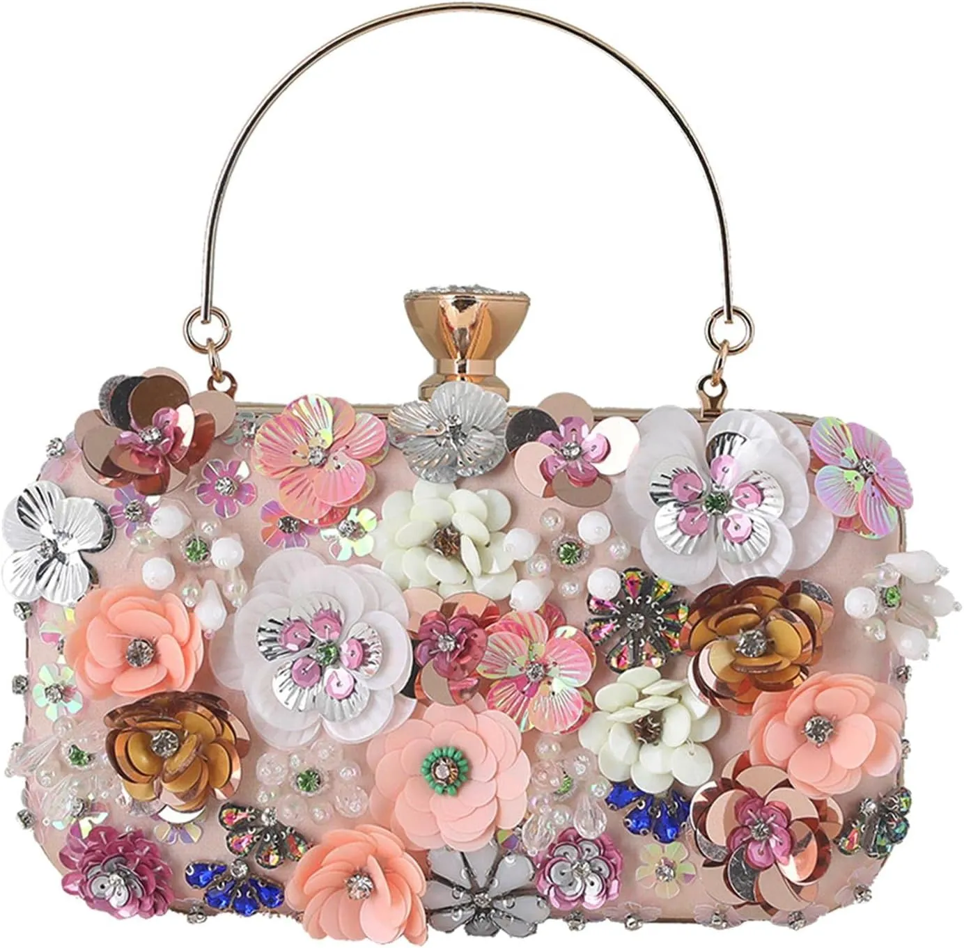 Women's Evening Bag Flower Party Prom Clutch Purse Floral Bride Wedding Handbag