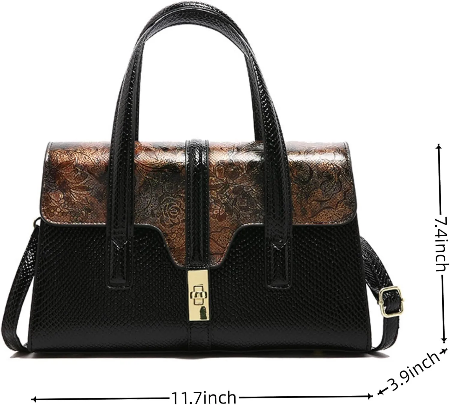 Womens Fashion Snakeskin Evening Handbag Top Handle Clutch Purse Chain Shoulder Cross-body Bag