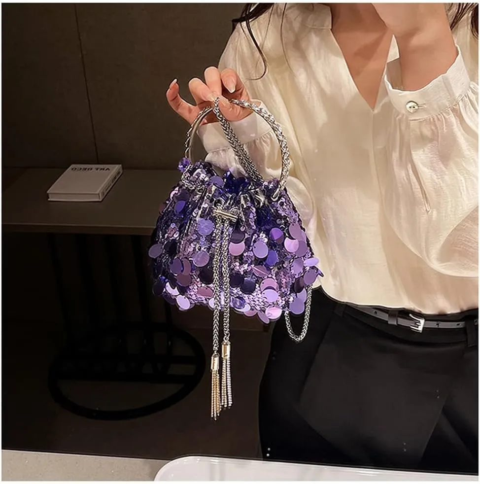 Women's Glitter Clutch Evening Handbags Sparkly Clutch Triangle Purse for 1920s Party Prom Wedding