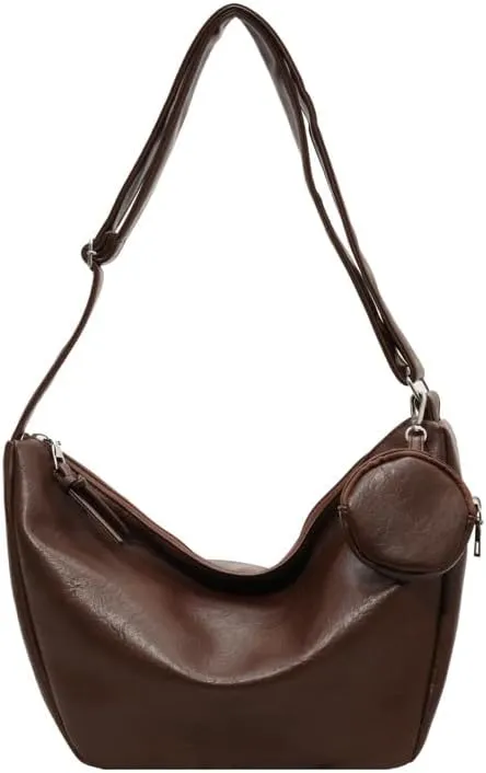 Women's Minimalist Shoulder Bag – Large-Capacity Crossbody Purse, Soft Textured Handbag for Work Travel Daily Use
