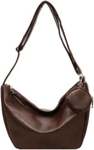 Women's Minimalist Shoulder Bag – Large-Capacity Crossbody Purse, Soft Textured Handbag for Work Travel Daily Use