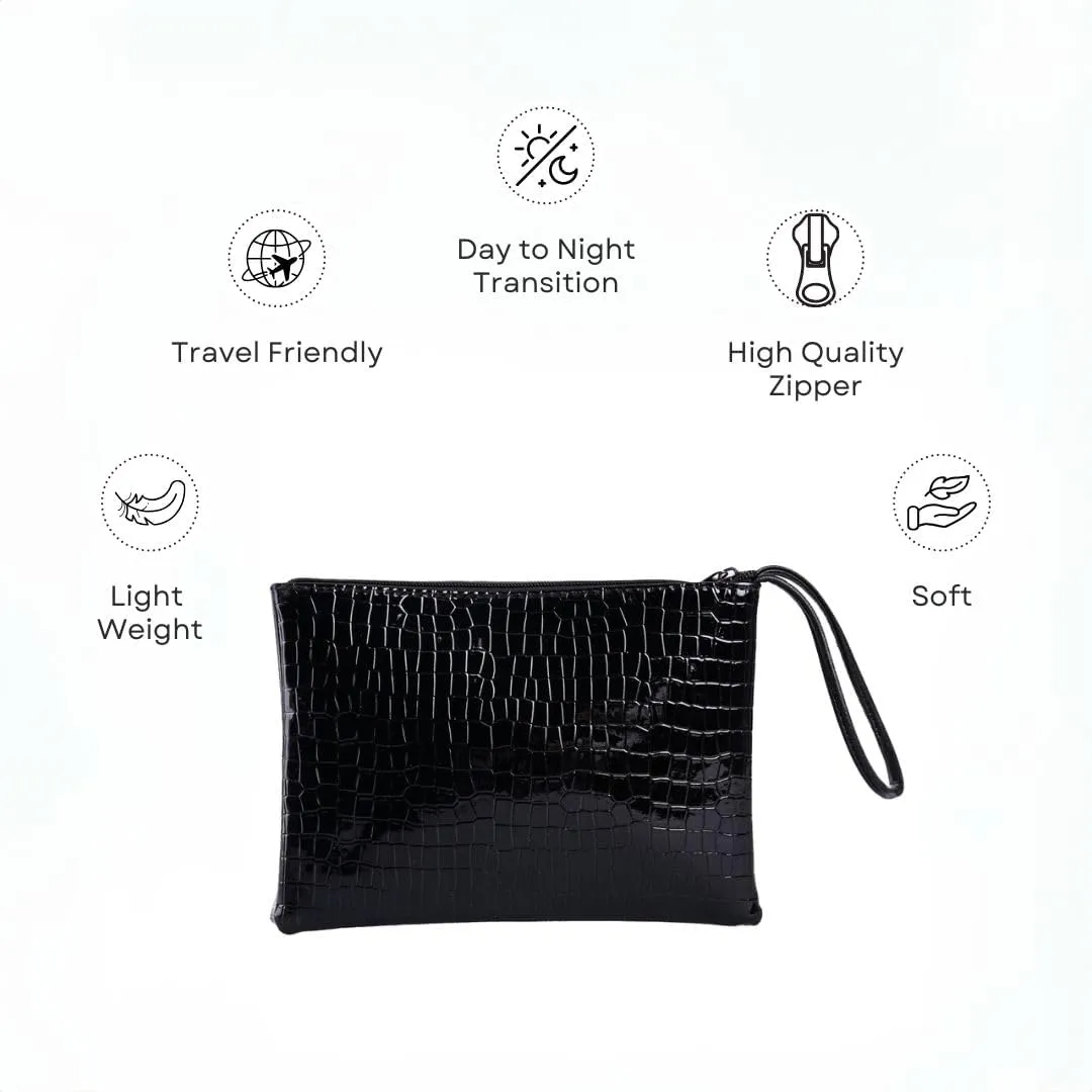 Women's Small Clutch Bag with Wrist Strap Evening Formal Party Wedding Guest Cocktail Prom Clutch Handbag