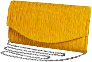 Womens Vintage Satin Pleated Envelope Evening Cocktail Wedding Party Handbag Clutch