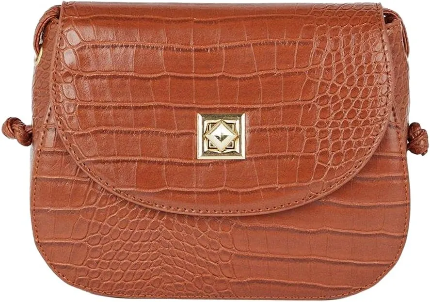 Womens/Ladies Tiffany Crocodile Print Crossbody Bag