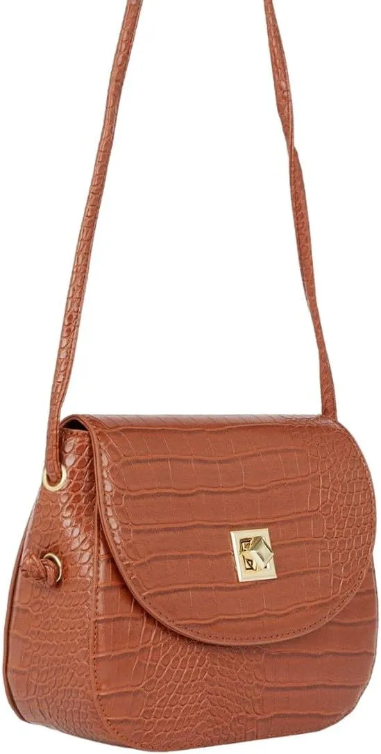 Womens/Ladies Tiffany Crocodile Print Crossbody Bag