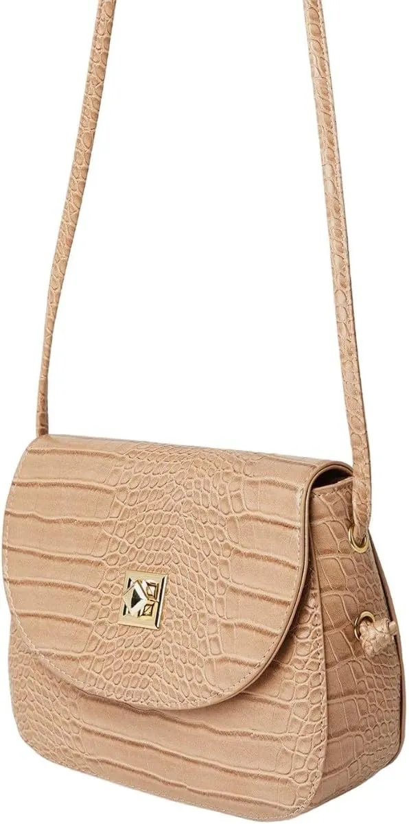 Womens/Ladies Tiffany Crocodile Print Crossbody Bag