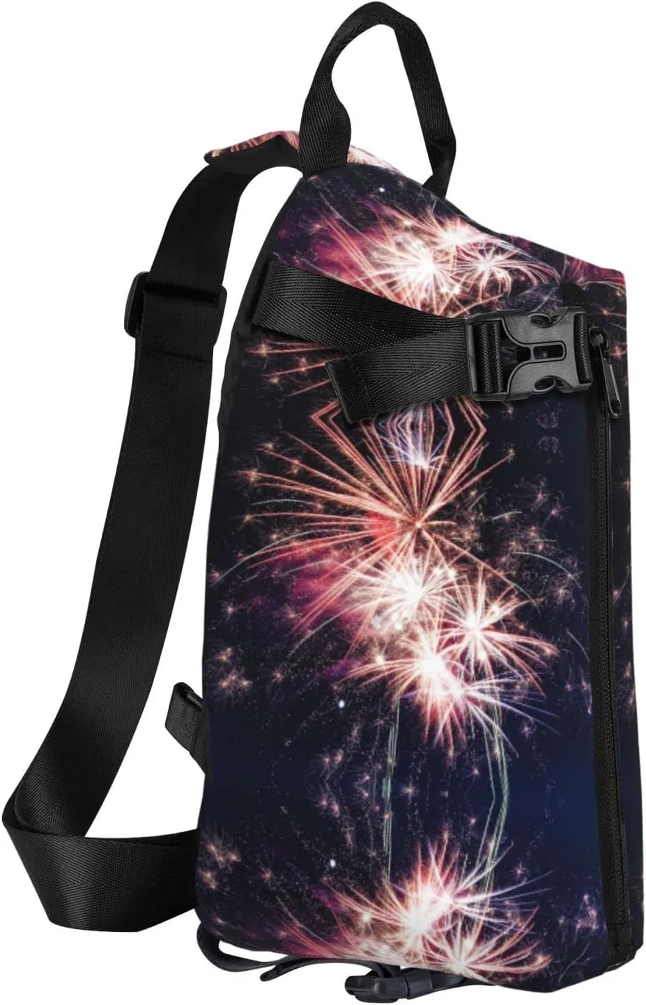 Wood Grain Print Travel Crossbody Backpack Bag,Lightweight Sling Bag For Travel Unisex