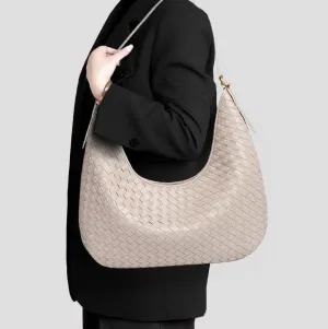 Woven Bag, Premium Leather with Adjustable Straps, Spacious & Organized. Versatile Crossbody, Shoulder Bag
