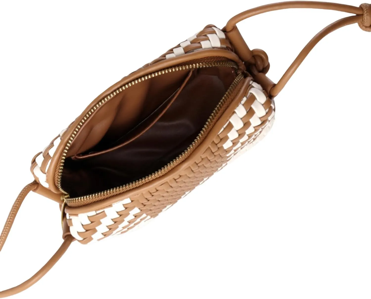 Woven Crossbody Bag for Women, Vegan Leather Trendy Purse Small Summer Shoulder Handbag with Adjustable Straps