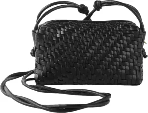 Woven Crossbody Bag for Women, Vegan Leather Trendy Purse Small Summer Shoulder Handbag with Adjustable Straps