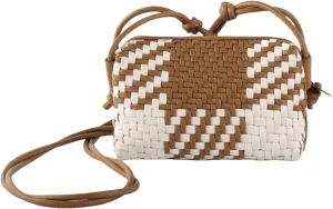 Woven Crossbody Bag for Women, Vegan Leather Trendy Purse Small Summer Shoulder Handbag with Adjustable Straps