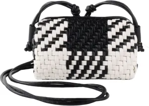Woven Crossbody Bag for Women, Vegan Leather Trendy Purse Small Summer Shoulder Handbag with Adjustable Straps