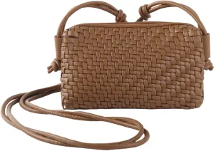 Woven Crossbody Bag for Women, Vegan Leather Trendy Purse Small Summer Shoulder Handbag with Adjustable Straps
