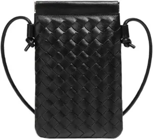 Woven Small Crossbody Phone Bag for Women Small Vegan Leather Purse