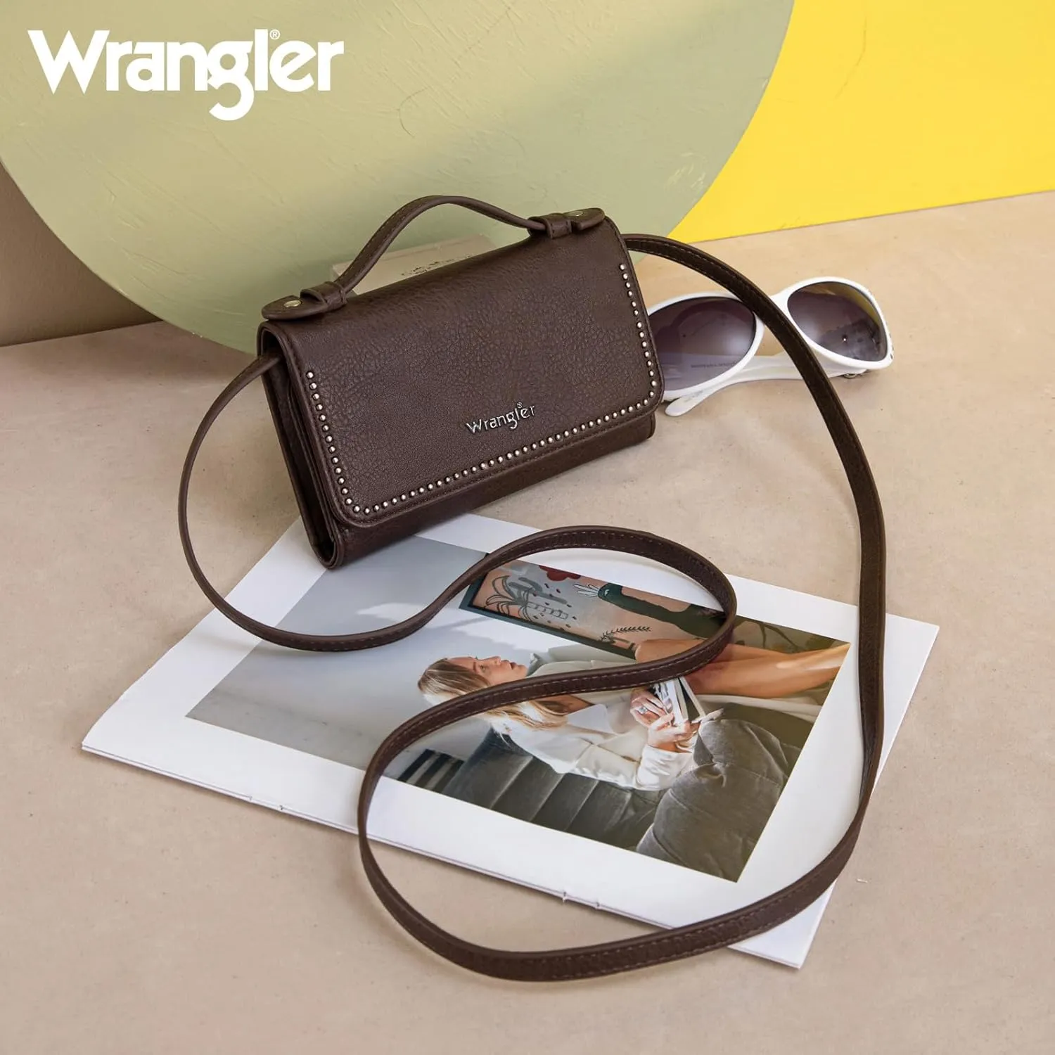 Wrangler Clutch Wallets for Women Large Womens Trifold Rfid Blocking Wallet Slim Crossbody Purse Western Wallet With Rivetts