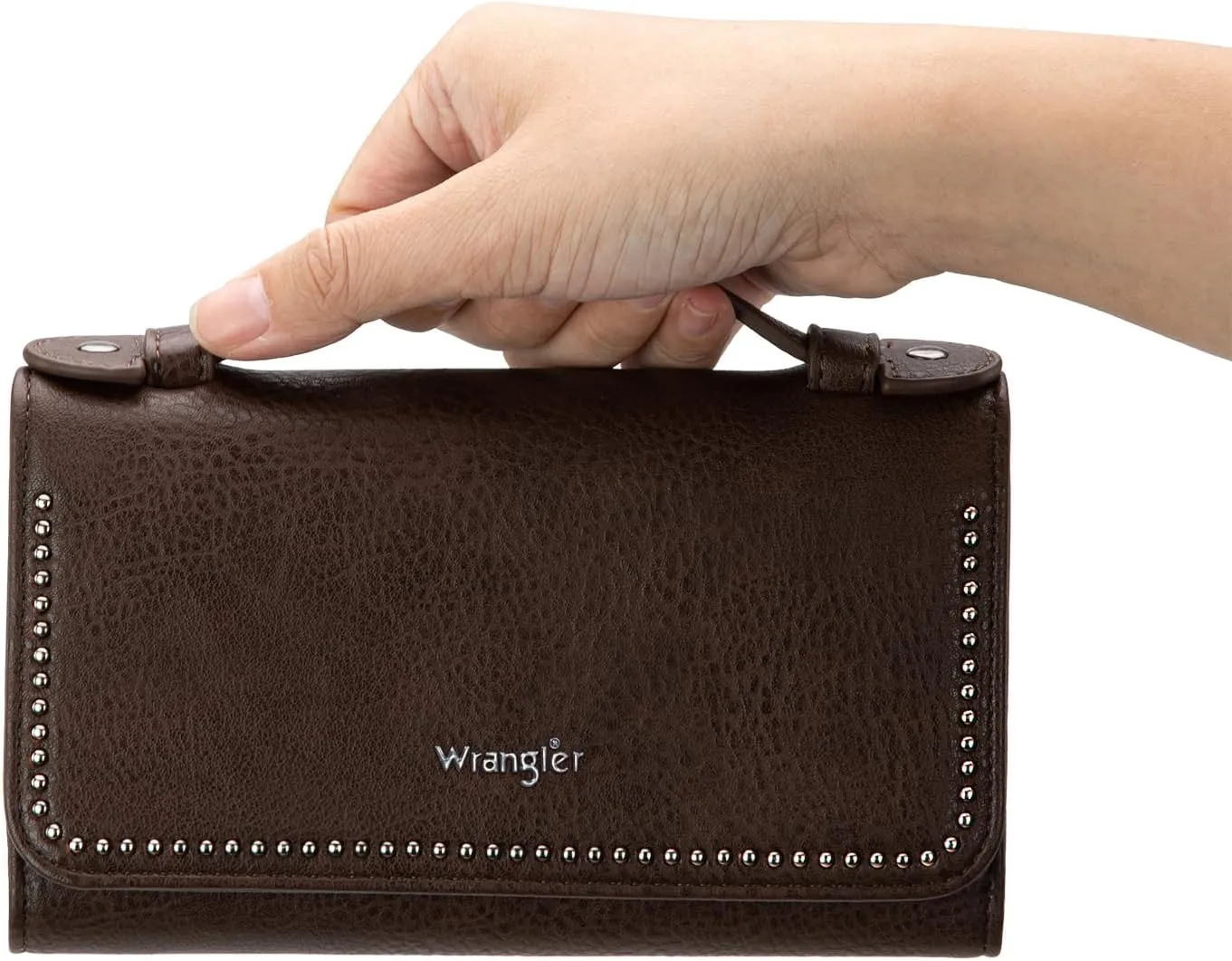 Wrangler Clutch Wallets for Women Large Womens Trifold Rfid Blocking Wallet Slim Crossbody Purse Western Wallet With Rivetts