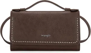 Wrangler Clutch Wallets for Women Large Womens Trifold Rfid Blocking Wallet Slim Crossbody Purse Western Wallet With Rivetts