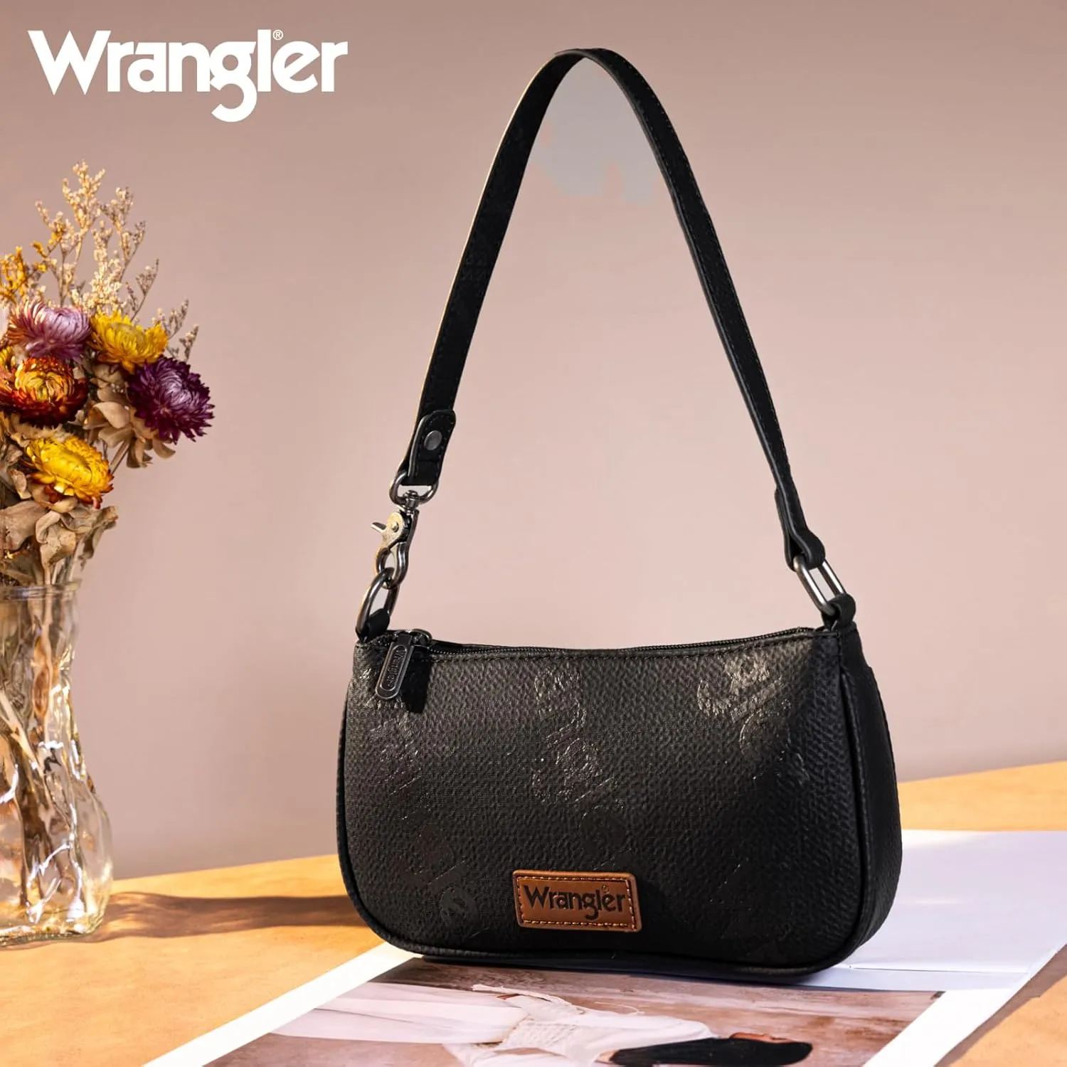 Wrangler Shoulder Bag for Women 90s Retro Top-Handle Hobo Handbag