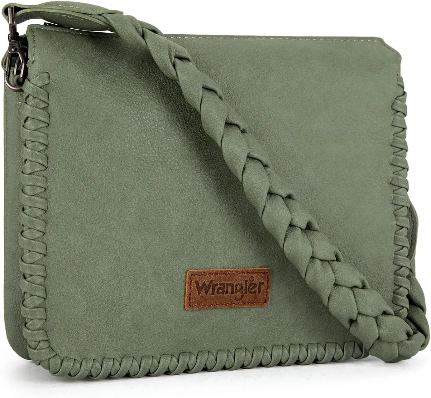 Wrangler Shoulder Bag for Women Crossbody Purse with Woven Strap