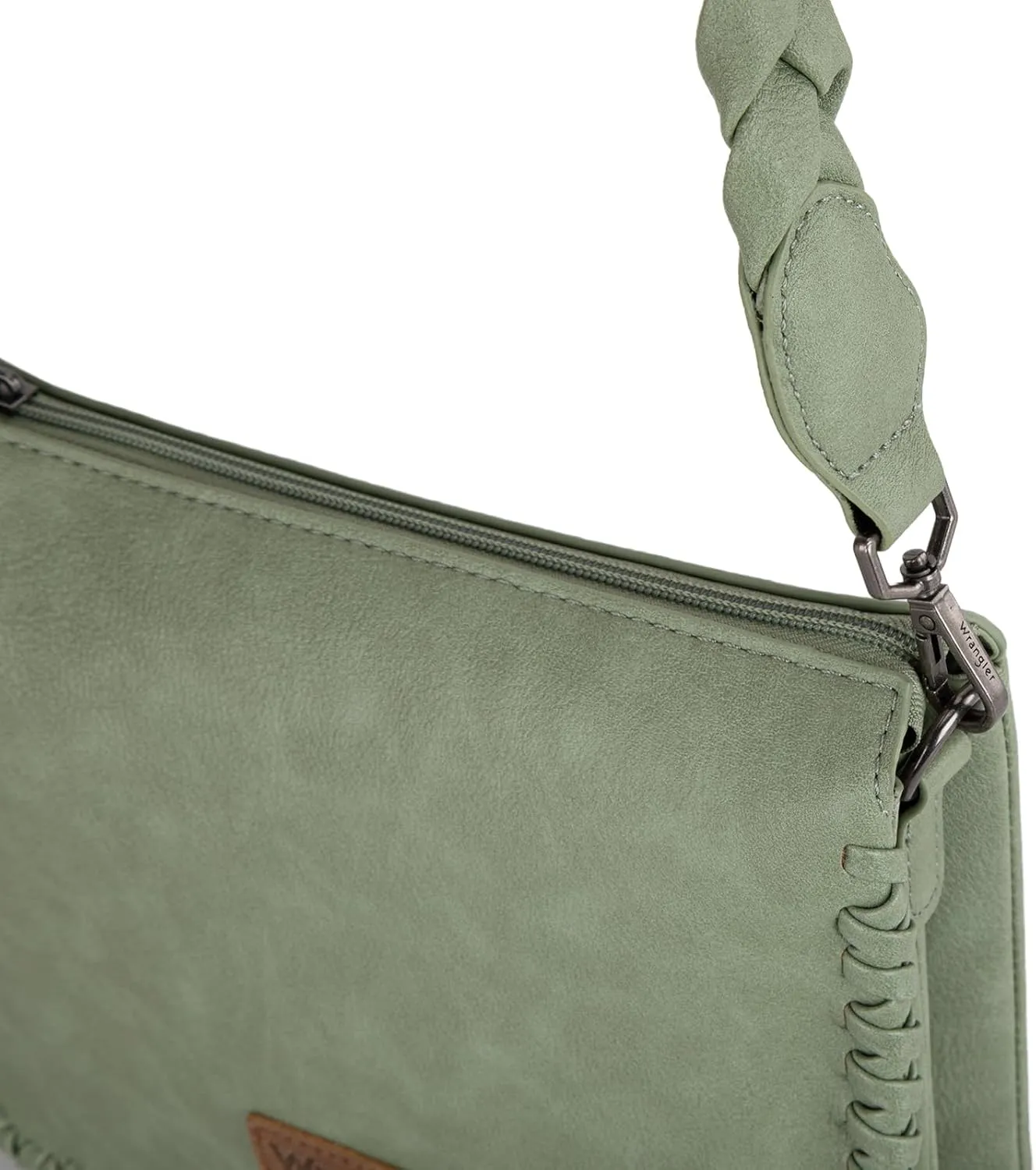 Wrangler Shoulder Bag for Women Crossbody Purse with Woven Strap