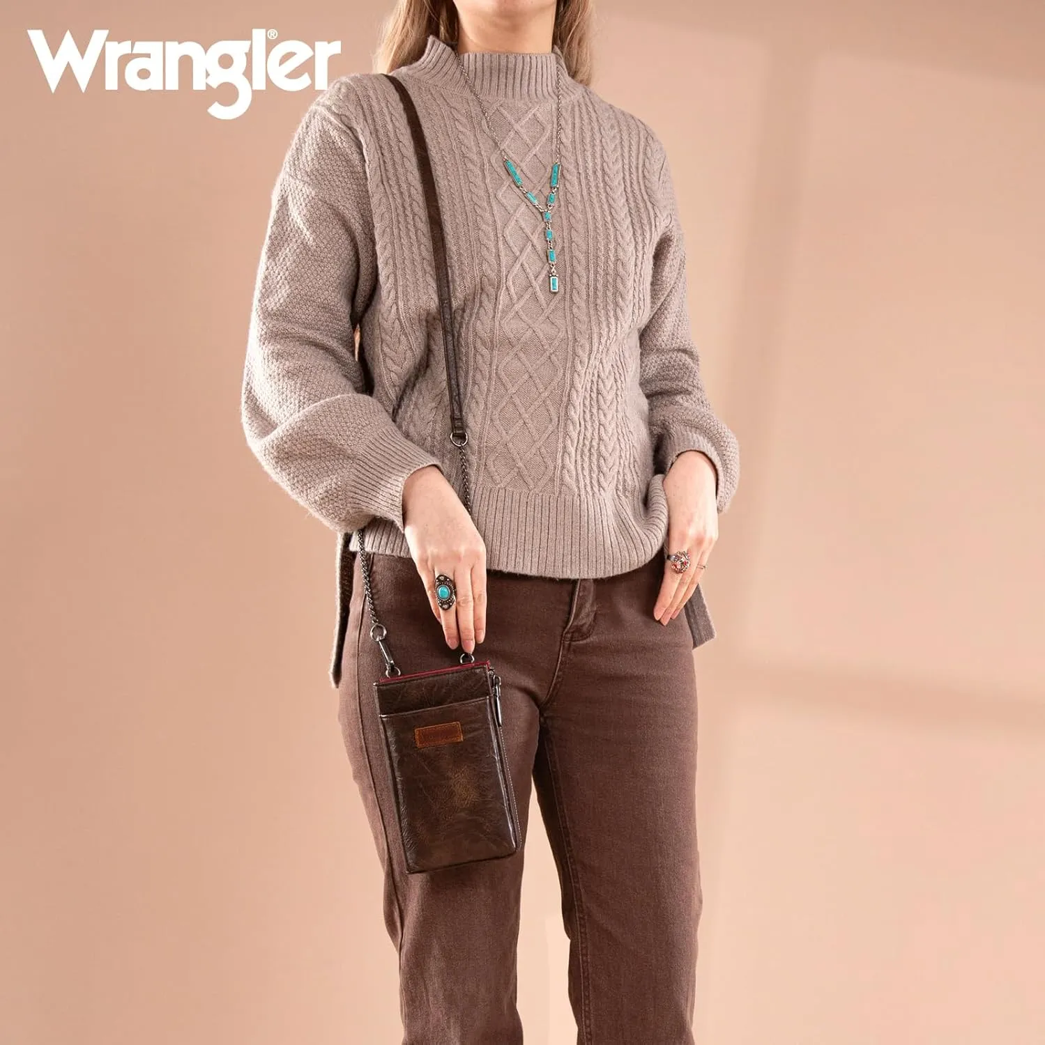 Wrangler Small Crossbody Purse for Women RFID Blocking Over Shoulder Cellphone Wallet with Credit Card Slots