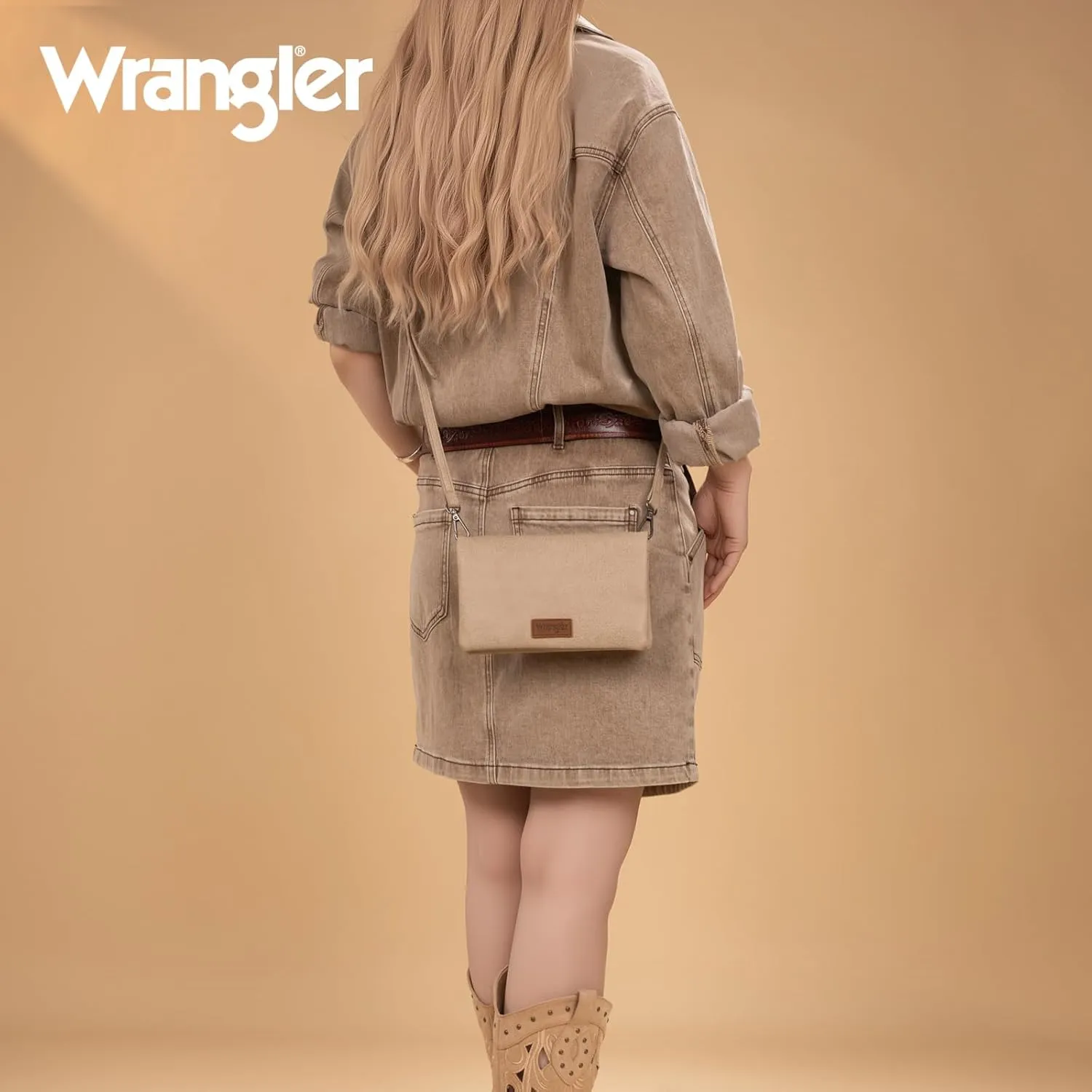 Wrangler Womens Wristlet Wallet RFID Blocking Bifold Clutch Credit Card Holder Purse with Crossbody Strap