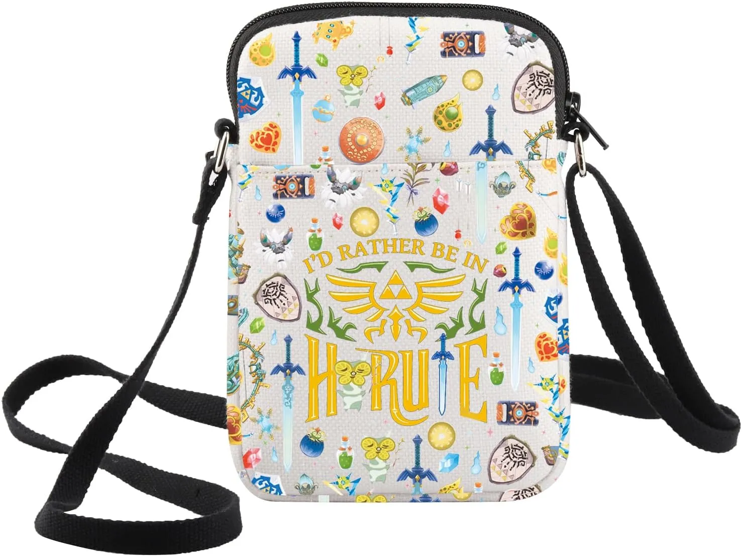 WZMPA Cartoon Crossbody Bag World Gift I'd Rather Shoulder Bag Gamer Merchandise