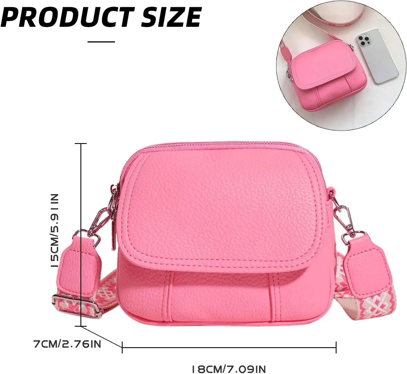 Yaopeing Crossbody Handbag,Fashion Small Leather Shoulder Handbags for Women