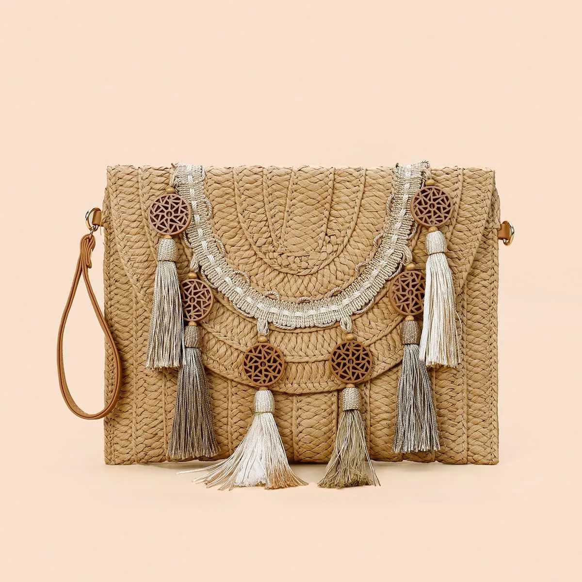 YELLOOP Straw Beach Bag Boho Tassels Small Crossbody Purses Women Y2k Crochet Bags Cute Purse Trendy 2025 Summer