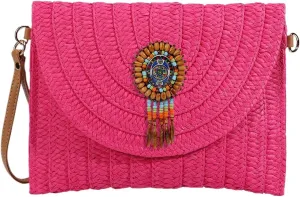 YELLOOP Straw Beach Bag Boho Tassels Small Crossbody Purses Women Y2k Crochet Bags Cute Purse Trendy 2025 Summer
