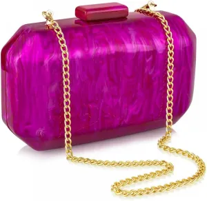 YYW Acrylic Purses Evening Clutch Bag Marbling Handbag for Women Shoulder Bag for Party Wedding Prom