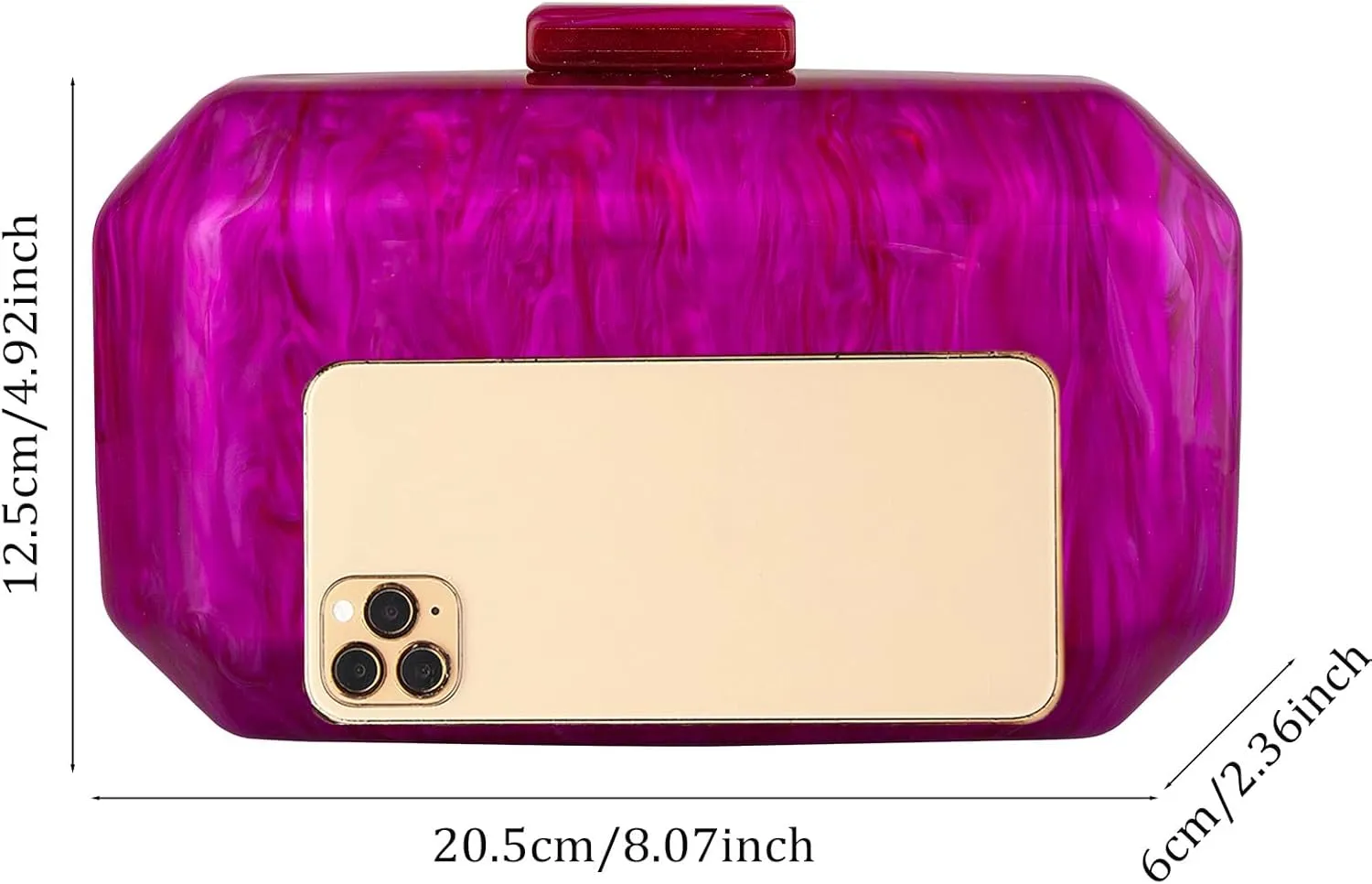 YYW Acrylic Purses Evening Clutch Bag Marbling Handbag for Women Shoulder Bag for Party Wedding Prom