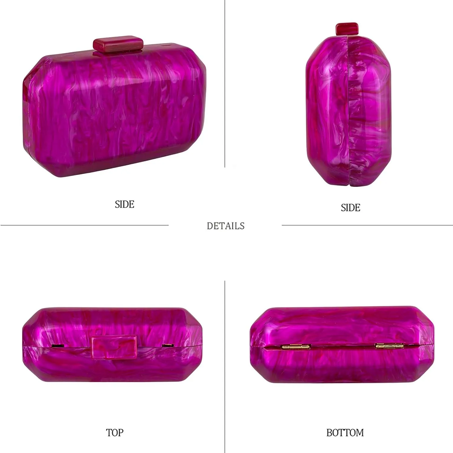 YYW Acrylic Purses Evening Clutch Bag Marbling Handbag for Women Shoulder Bag for Party Wedding Prom
