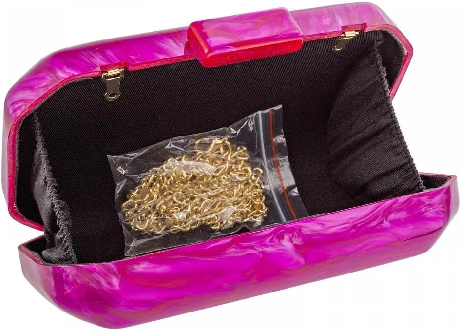 YYW Acrylic Purses Evening Clutch Bag Marbling Handbag for Women Shoulder Bag for Party Wedding Prom