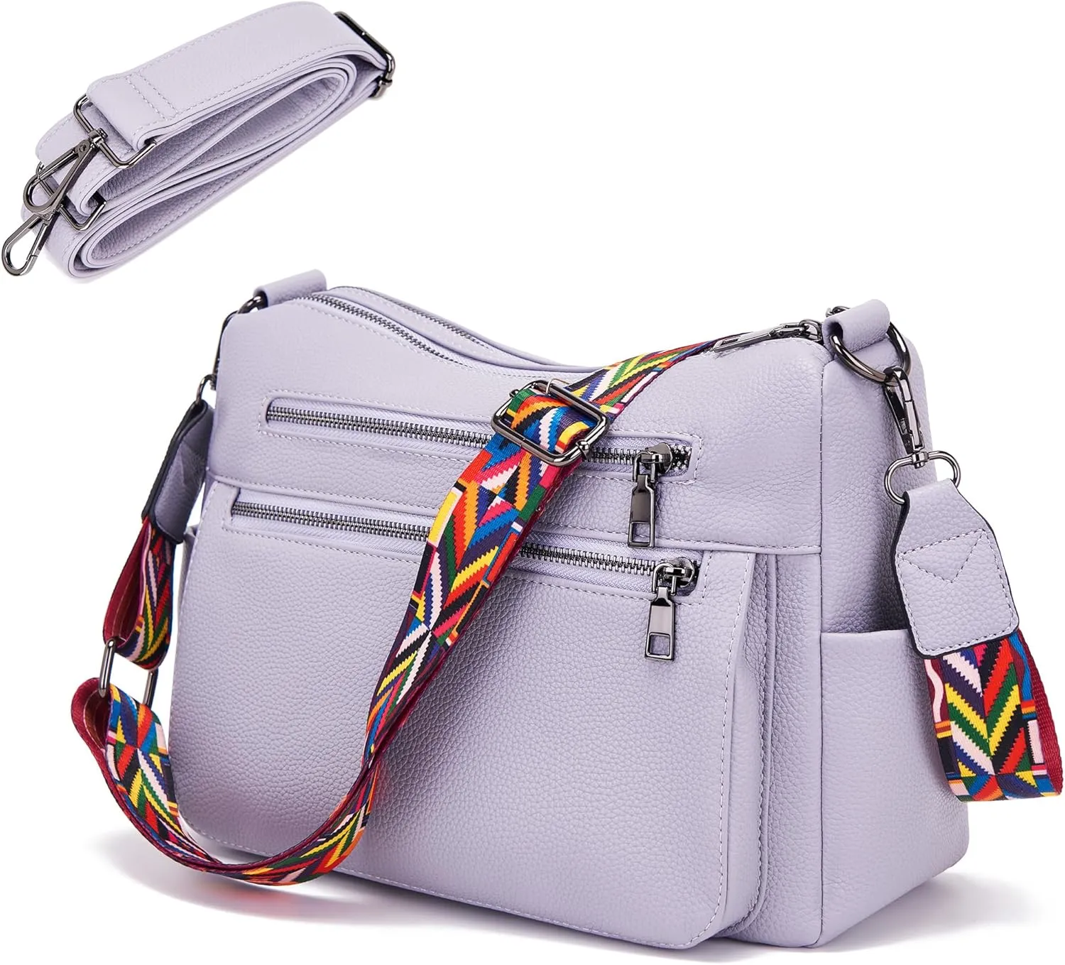 YZAOLL Large Crossbody Bag for Women Vegan Leather Tote with Adjustable Wide Strap Water-resistant Work Purse with 10 Pockets