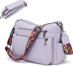 YZAOLL Large Crossbody Bag for Women Vegan Leather Tote with Adjustable Wide Strap Water-resistant Work Purse with 10 Pockets