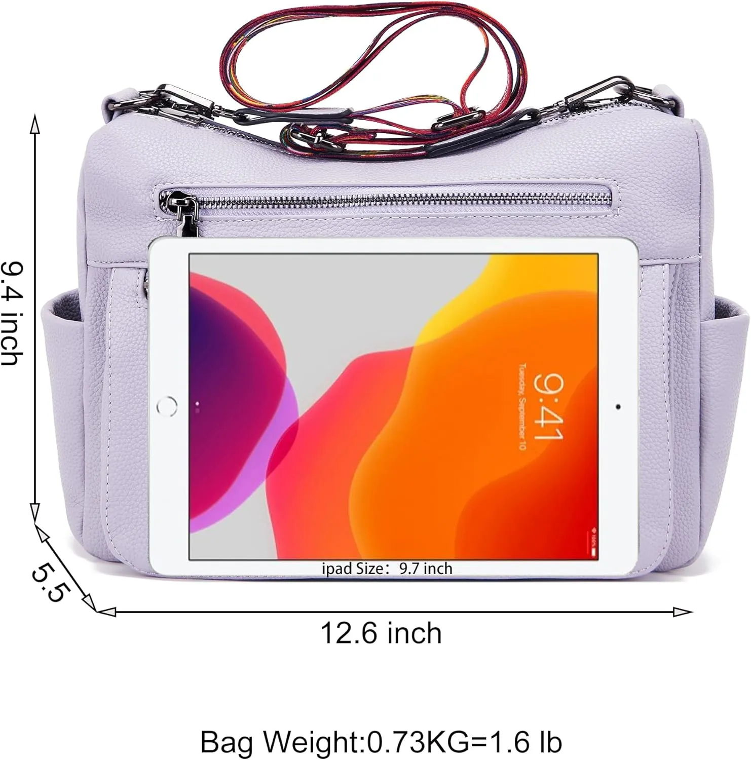 YZAOLL Large Crossbody Bag for Women Vegan Leather Tote with Adjustable Wide Strap Water-resistant Work Purse with 10 Pockets