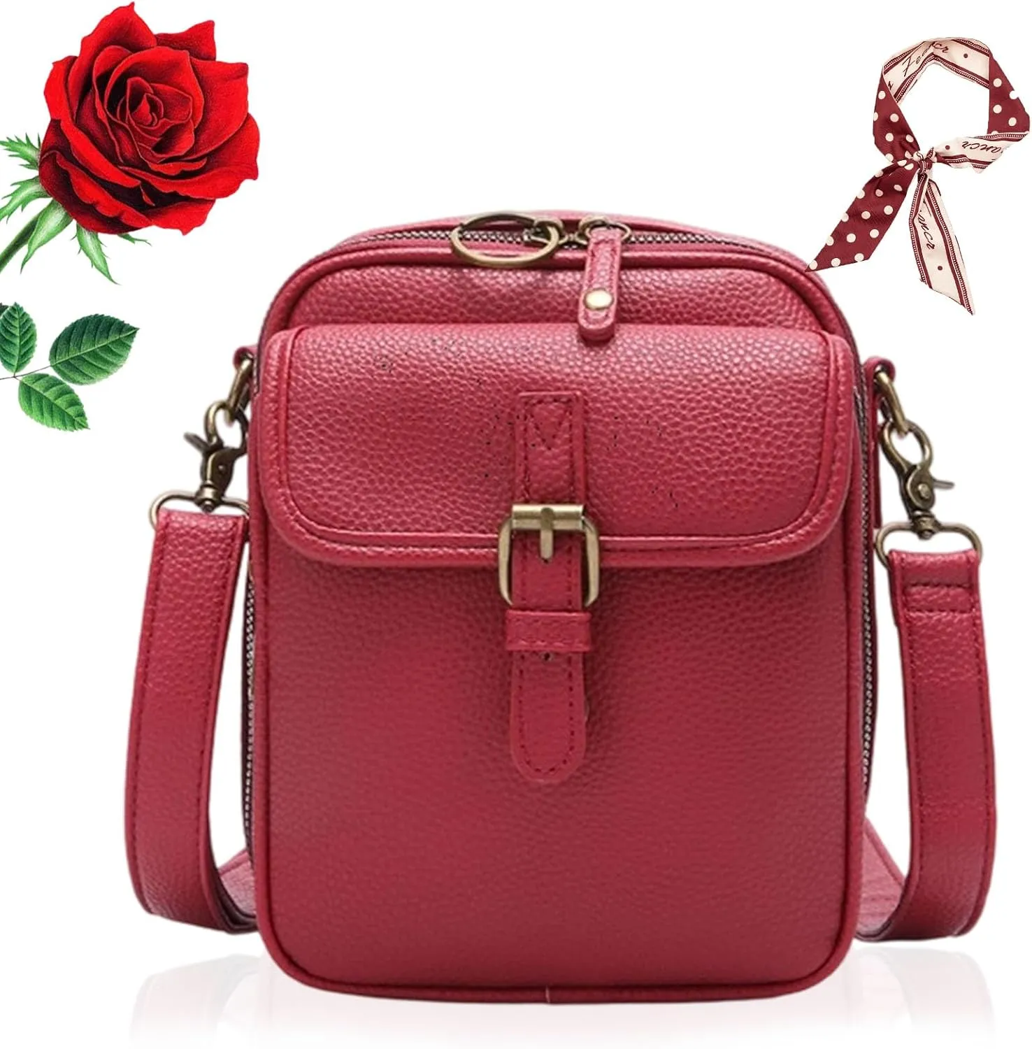 Zealburst Crossbody Bag, Forcipower Leather Crossbody Purse, Urvashi Bag for Women with Built in Wallet