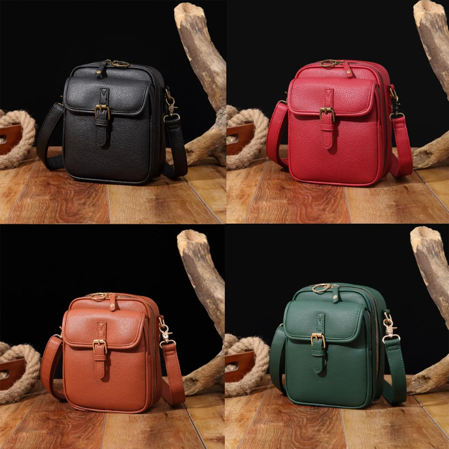 Zealburst Crossbody Bag, Urvashi Crossbody Bag, Vintage Leather Anti Theft Shoulder Bag with 10 Card Slots